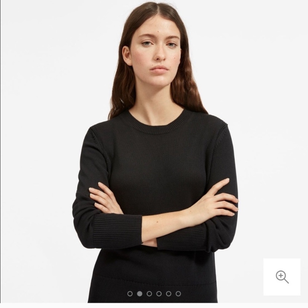 Everlane Crew Neck Cotton Black Sweater M EUC